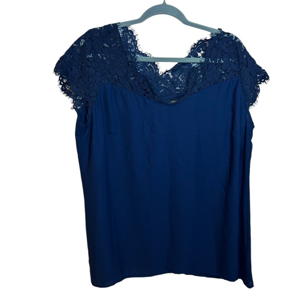 Nwt City Chic Elegant Navy Lace Blouse